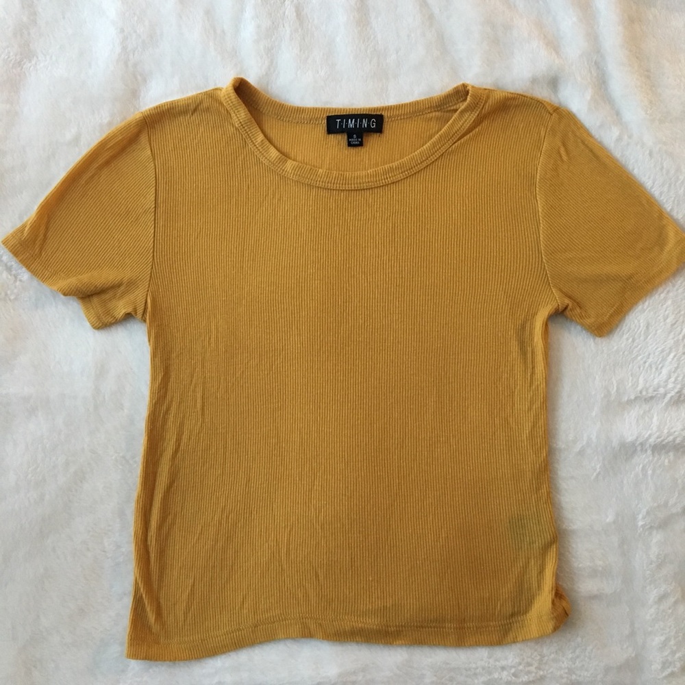 ribbed mustard tee